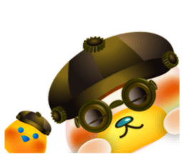 Steampunk-style Bear and Chick(English) sticker #13031249