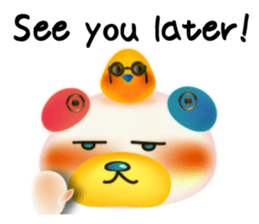 Steampunk-style Bear and Chick(English) sticker #13031250