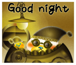 Steampunk-style Bear and Chick(English) sticker #13031258