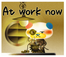 Steampunk-style Bear and Chick(English) sticker #13031260