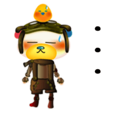 Steampunk-style Bear and Chick(English) sticker #13031261