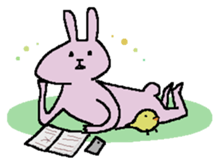 Facing a strange rabbit. sticker #13031997