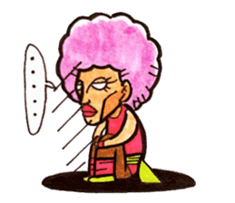 Purple Afro,appeared! sticker #13032899