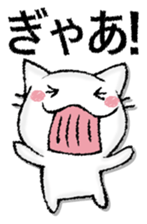 Capital letter and white cat sticker #13034310