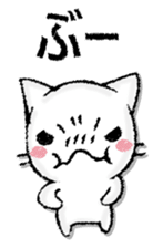 Capital letter and white cat sticker #13034331