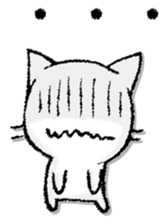 Capital letter and white cat sticker #13034332