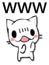 Capital letter and white cat sticker #13034333