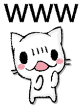 Capital letter and white cat sticker #13034333