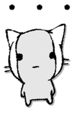 Capital letter and white cat sticker #13034339