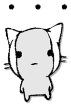 Capital letter and white cat sticker #13034339