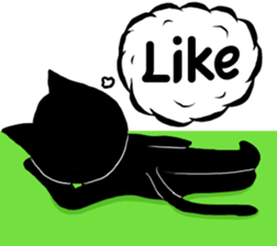 Black cat called happiness2 sticker #13035992