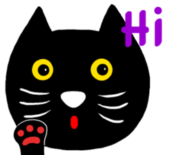 Black cat called happiness2 sticker #13035995