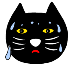 Black cat called happiness2 sticker #13036000