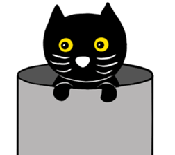 Black cat called happiness2 sticker #13036002
