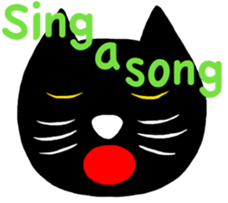 Black cat called happiness2 sticker #13036006