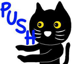 Black cat called happiness2 sticker #13036010