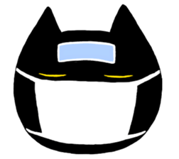 Black cat called happiness2 sticker #13036011