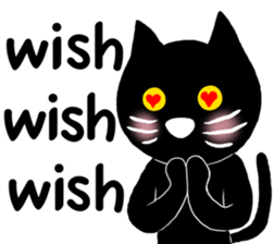 Black cat called happiness2 sticker #13036013