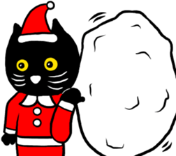 Black cat called happiness2 sticker #13036019