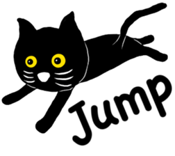 Black cat called happiness2 sticker #13036025