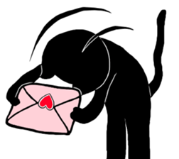 Black cat called happiness2 sticker #13036028