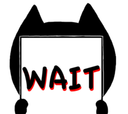 Black cat called happiness2 sticker #13036029