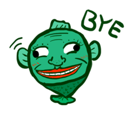 Human-face fish sticker #13036310