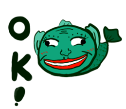 Human-face fish sticker #13036318