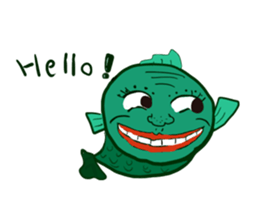 Human-face fish sticker #13036326