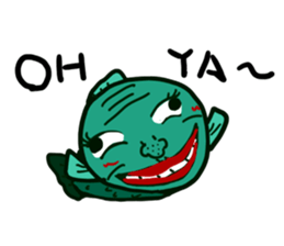 Human-face fish sticker #13036349