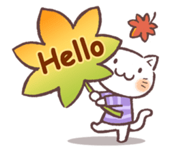 Sticker of autumn cat sticker #13040056