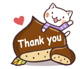 Sticker of autumn cat sticker #13040072