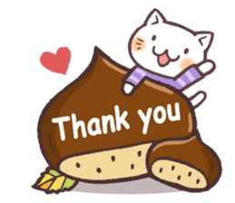 Sticker of autumn cat sticker #13040072