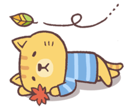 Sticker of autumn cat sticker #13040090