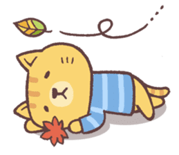 Sticker of autumn cat sticker #13040090