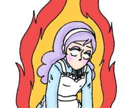 She looks angry. sticker #13044937