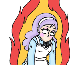 She looks angry. sticker #13044937