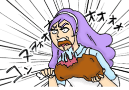 She looks angry. sticker #13044944