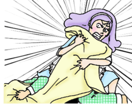 She looks angry. sticker #13044955