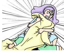 She looks angry. sticker #13044955