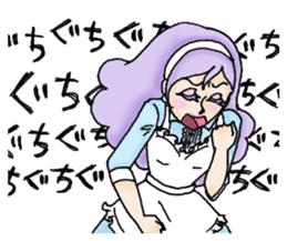 She looks angry. sticker #13044959