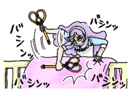 She looks angry. sticker #13044970