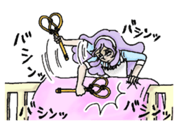 She looks angry. sticker #13044970