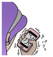 She looks angry. sticker #13044971