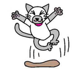 Cute Siamese cat stamp 4 sticker #13046006