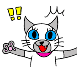 Cute Siamese cat stamp 4 sticker #13046009