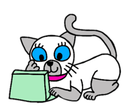 Cute Siamese cat stamp 4 sticker #13046018