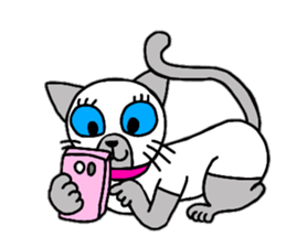 Cute Siamese cat stamp 4 sticker #13046019