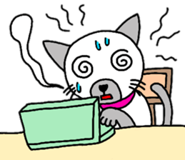 Cute Siamese cat stamp 4 sticker #13046020