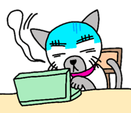 Cute Siamese cat stamp 4 sticker #13046021